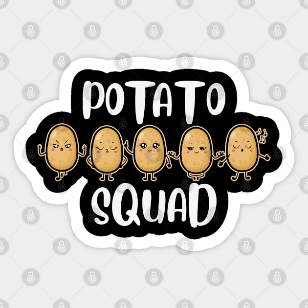 Potato Squad Sticker by MZeeDesigns